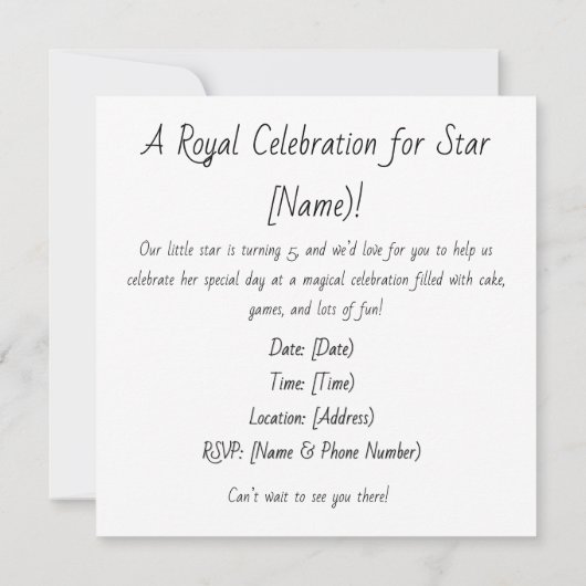 Noah's Ark Personalize Custom 招待状 (裏面)