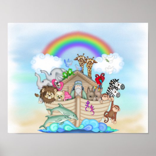 NOAHS ARK Rainbow NURSERY DECORATION MURAL ポスター (正面)