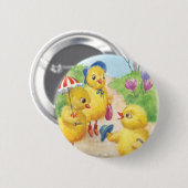 Noastalgicイースターのひよこ 缶バッジ (正面&裏面)