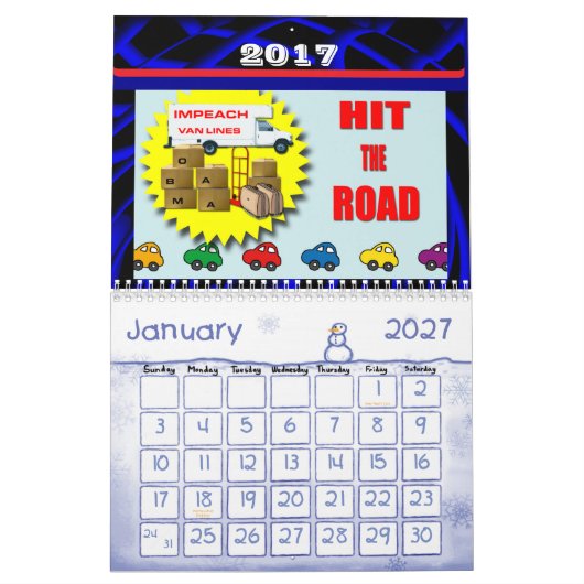 Nobamaへの秒読み2 yr カレンダー (1月 2027)