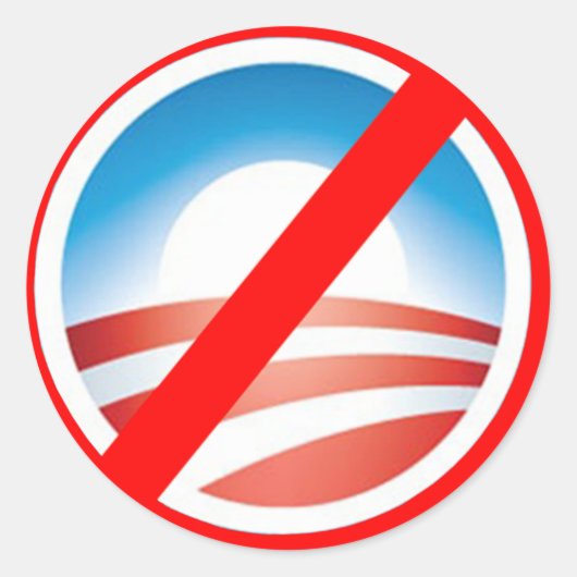 NOBAMAアンチオバマTシャツ、マグカップ、フード付 ラウンドシール (正面)