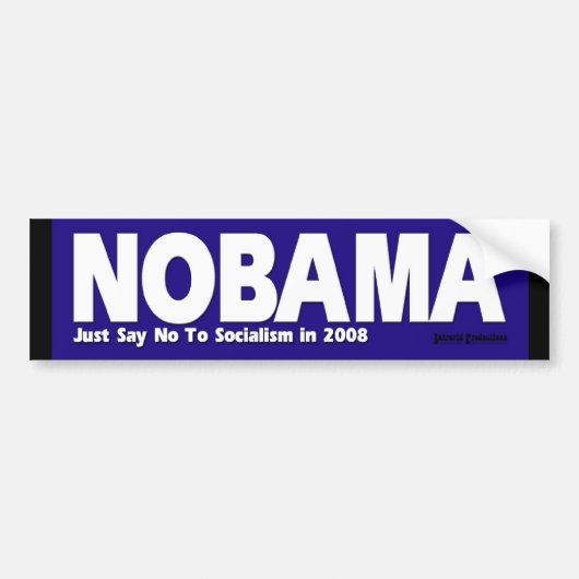 NOBAMA -ちょうど社会主義を拒否して下さい バンパーステッカー (正面)