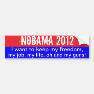 Nobama 2012年-自由を保って下さい バンパーステッカー