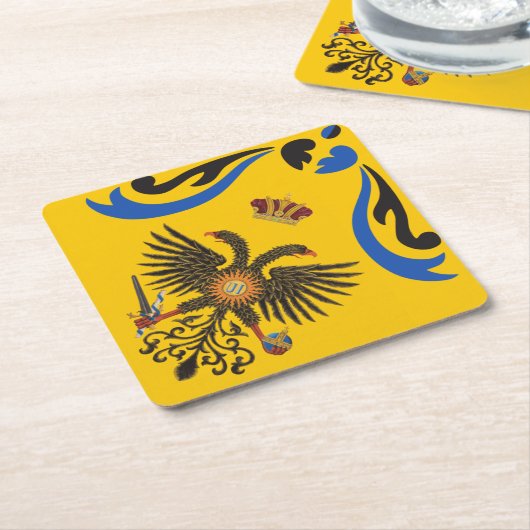 Nobile Contrada dell'Aquila Palio di Siena (イーグル) スクエアペーパーコースター (アングル)