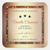 Noble金ゴールドエフェクトシメリーグリッター製品ラベル スクエアシール (正面)