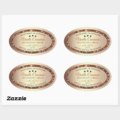 Noble金ゴールドエフェクトシメリーグリッター製品ラベル 楕円形シール (シート)