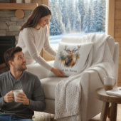 Noble Antlers: Woodland Elk Watercolor, custom クッション