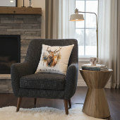 Noble Antlers: Woodland Elk Watercolor, custom クッション