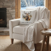 Noble Antlers: Woodland Elk Watercolor, custom クッション