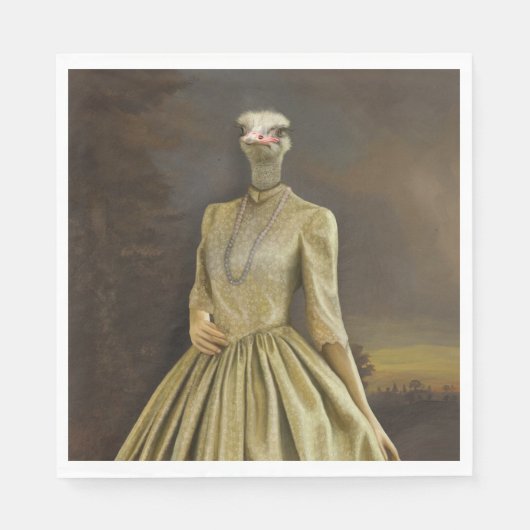 Noble Beasts - Dandy Ostrich  スタンダードランチョンナプキン (正面)