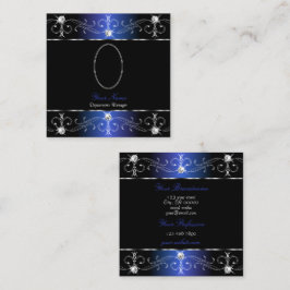 Noble Black Blue Purple 華美オーナメント追加 スクエア名刺
