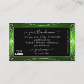 Noble Black Green 華美 Sparkle Diamondsロゴ追加 名刺 (裏面)
