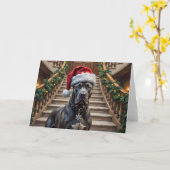 Noble Cane Corso Dog Guardian of Christmas カード (黄色い花)