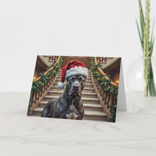 Noble Cane Corso Dog Guardian of Christmas カード (正面)
