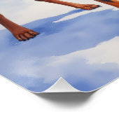 Noble Doberman Guarding Christmas Sleigh Winter ポスター (コーナー)