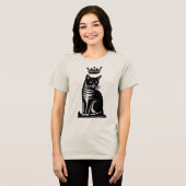 Noble Feline Woodcut Style トライブレンドＴシャツ (正面全面)