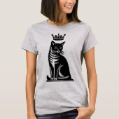 Noble Feline Woodcut Style Tシャツ (正面)