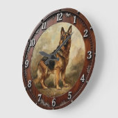 Noble German Shepherd Majestic Dog Art for Home  ラージ壁時計 (傾斜)