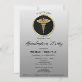 Noble Gold Caduceus Medical Graduation | Photo 招待状 (正面)