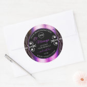 Noble Purple Black Product Label Diamondsロゴの追加 ラウンドシール (封筒)