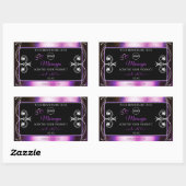 Noble Purple Black Product Label Diamondsロゴの追加 長方形シール (シート)