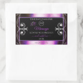 Noble Purple Black Product Label Diamondsロゴの追加 長方形シール (バッグ)