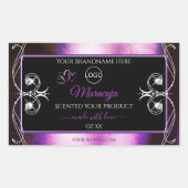 Noble Purple Black Product Label Diamondsロゴの追加 長方形シール (正面)