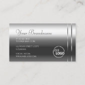 Noble Shimmery Silver Sparkle Diamondsロゴを追加 名刺 (裏面)