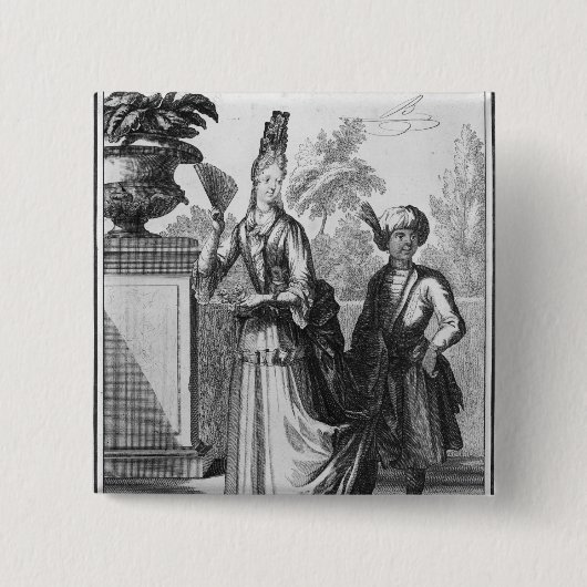 Noblewomanの服、17世紀後半 缶バッジ (正面)