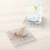 Nobly Copper And Gold Abstract Modern Fractal Art ガラスコースター (アングル)