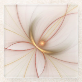 Nobly Copper And Gold Abstract Modern Fractal Art ガラスコースター