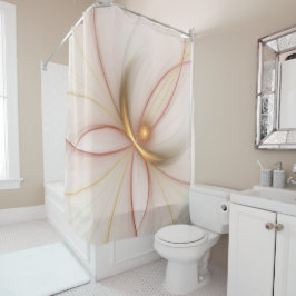 Nobly Copper And Gold Abstract Modern Fractal Art シャワーカーテン