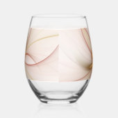 Nobly Copper And Gold Abstract Modern Fractal Art ステムなしワイングラス (右)