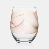 Nobly Copper And Gold Abstract Modern Fractal Art ステムなしワイングラス (左)