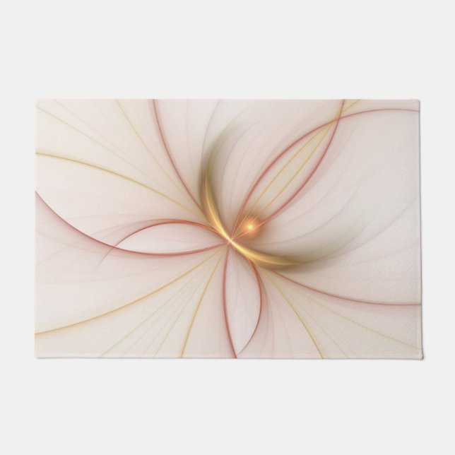 Nobly Copper And Gold Abstract Modern Fractal Art ドアマット (正面)