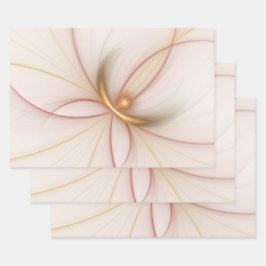Nobly Copper And Gold Abstract Modern Fractal Art ラッピングペーパーシート