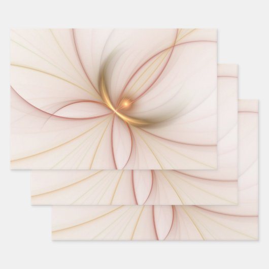Nobly Copper And Gold Abstract Modern Fractal Art ラッピングペーパーシート (セット)