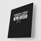 Nobody 気に Work Harlyフィットネストレーニングジムギフト スクエア壁時計 (傾斜)