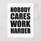 Nobody 気に Work Harlyフィットネストレーニングジムギフト ポストカード (正面)
