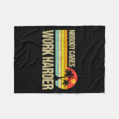 Nobody Cares Work Harder Motivational Fitness Work フリースブランケット (正面(横))