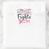 Nobody Fights Alone Breast Cancer Awareness ラウンドシール (バッグ)