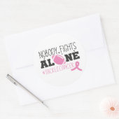 Nobody Fights Alone Breast Cancer Pink Ribbon ラウンドシール (封筒)