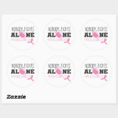 Nobody Fights Alone Breast Cancer Pink Ribbon ラウンドシール (シート)