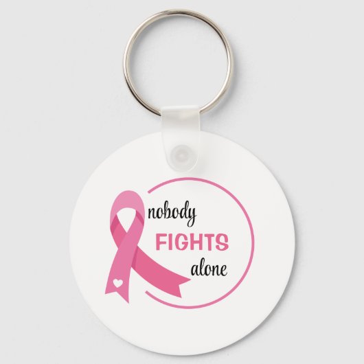 Nobody Fights Alone Pink Ribbon キーホルダー (正面)