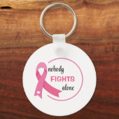 Nobody Fights Alone Pink Ribbon キーホルダー (正面)