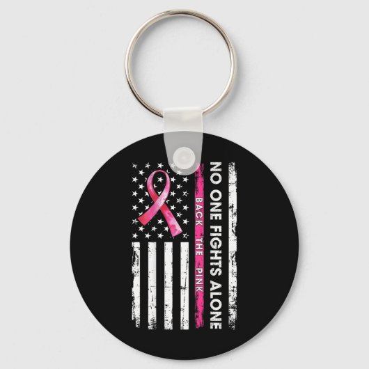 Nobody Fights Breast Cancer Alone Ck The Pink Ribb キーホルダー (正面)