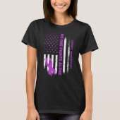 Nobody Fights Overdose Alone USA Flag purple Ribbo Tシャツ (正面)
