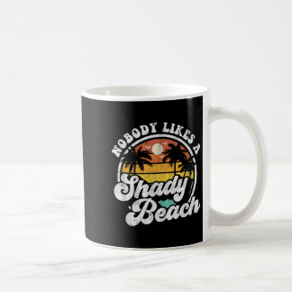 Nobody Likes A Shady Beach Funny Retro 70s Beach W コーヒーマグカップ