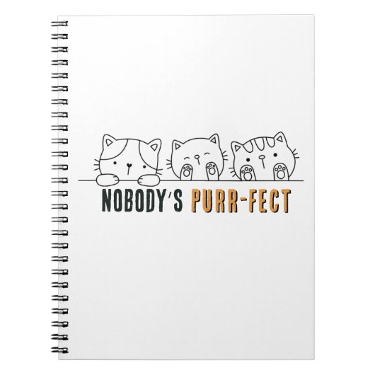 Nobody's Purr-fect Notebook (6.5" x 8.75") ノートブック (正面)