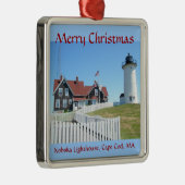 Nobskaの灯台メリークリスマスのオーナメント メタルオーナメント (右)